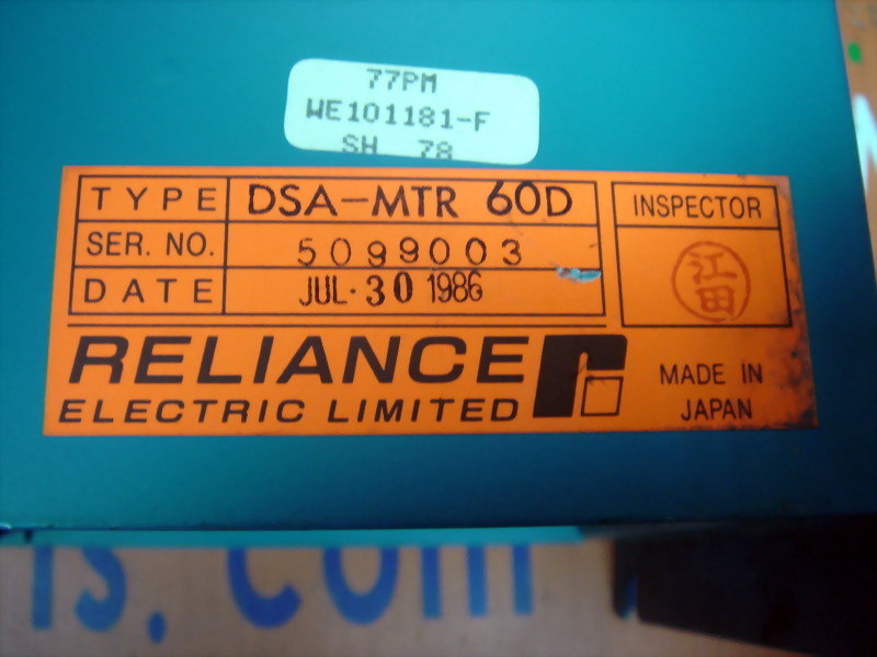 RELIANCE ELECTRIC DDS-TLII SERVO DRIVE DSA-MTR-60D